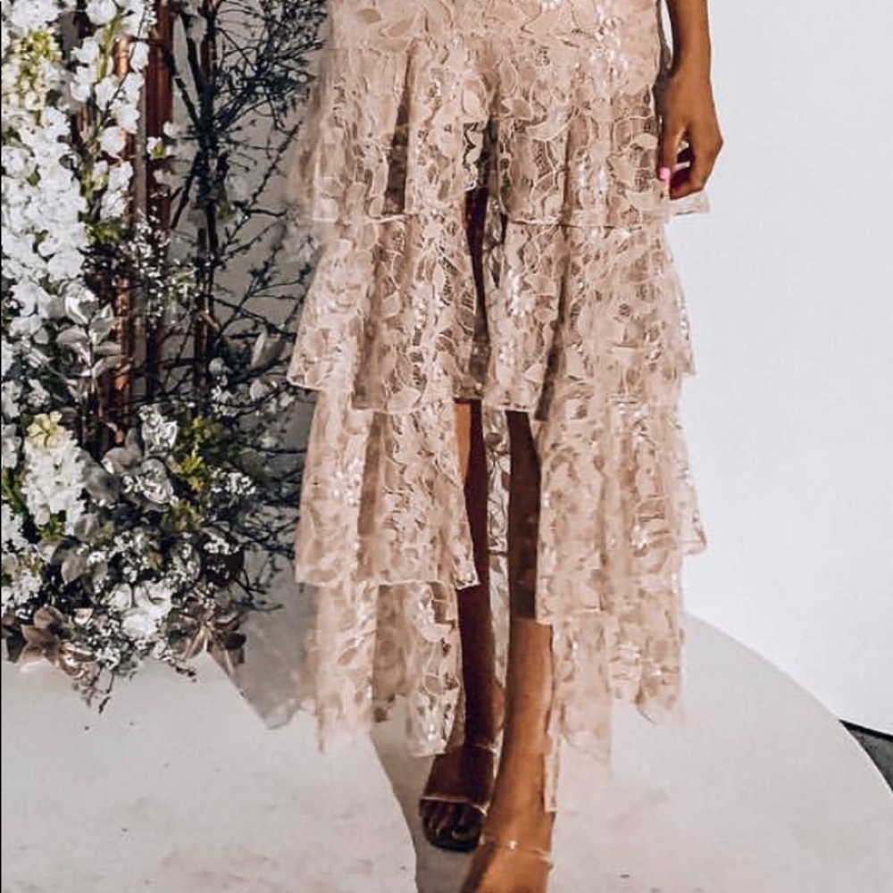 SALE *BUY2/GET1* Apricot Lane After Hours Tiered Ruffle Lace dress - Picture 2 of 5